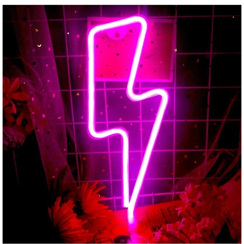 Neon Red Lightning Bolt LED Room/Wall/Party Decor